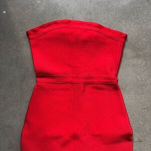 Elegant Red Strapless Dress